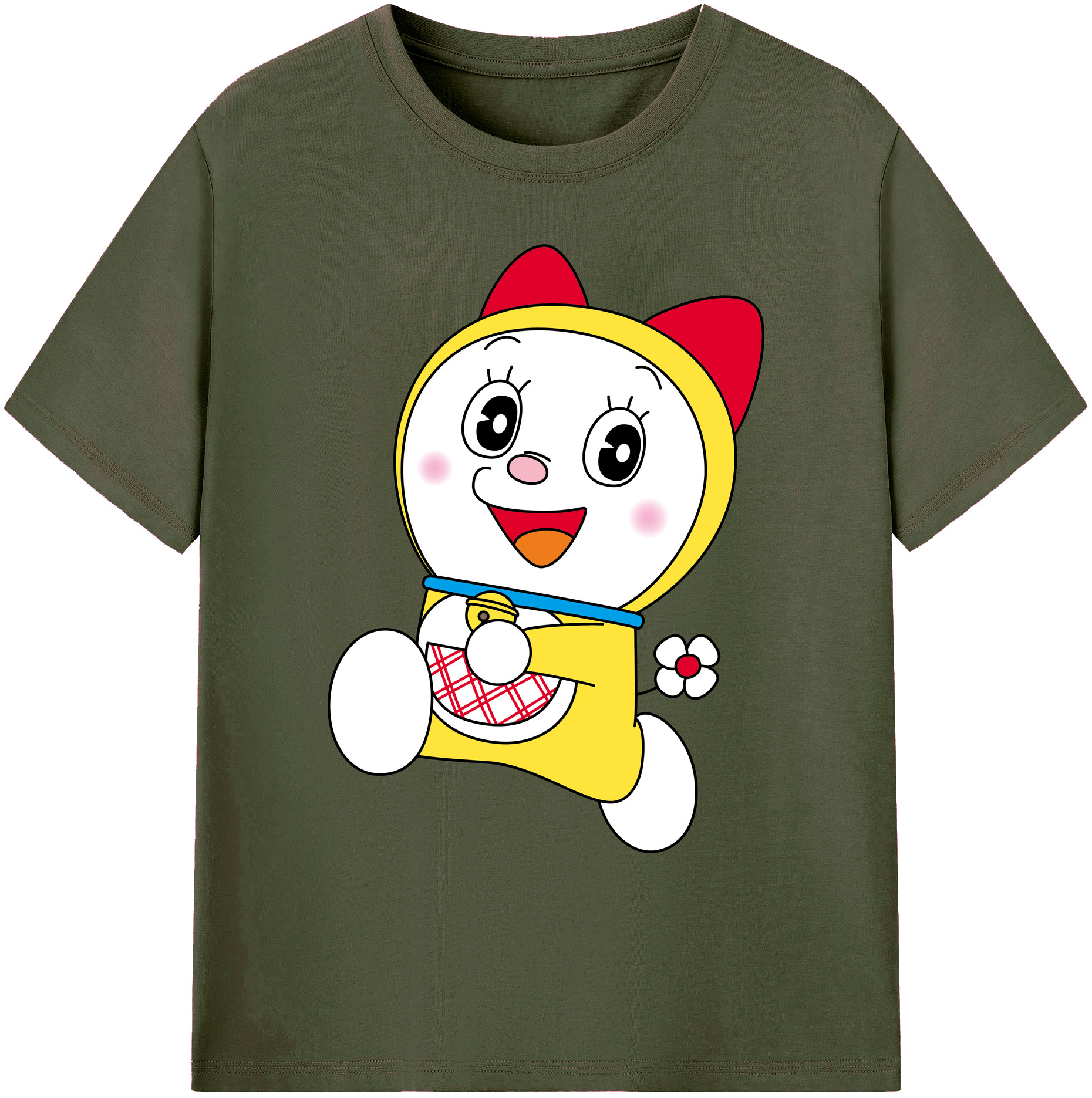 （画像用） ドラえもん ドラミ Doraemon Dorami 綿100％ メンズ半袖Tシャツ｜肌触りやわらか＆通気性